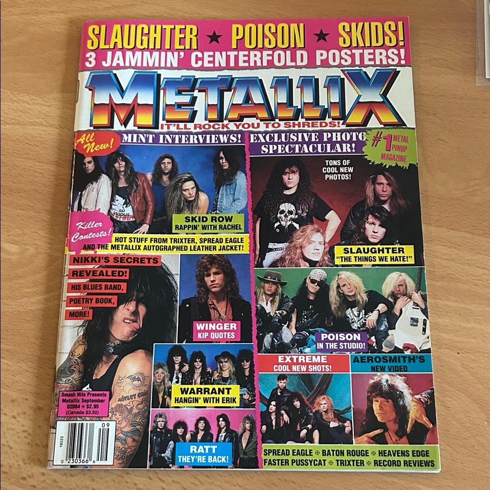 Vintage MetalLix Magazine Heavy Metal September 1990 Poison Crue Skid Row More!